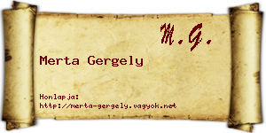 Merta Gergely névjegykártya
